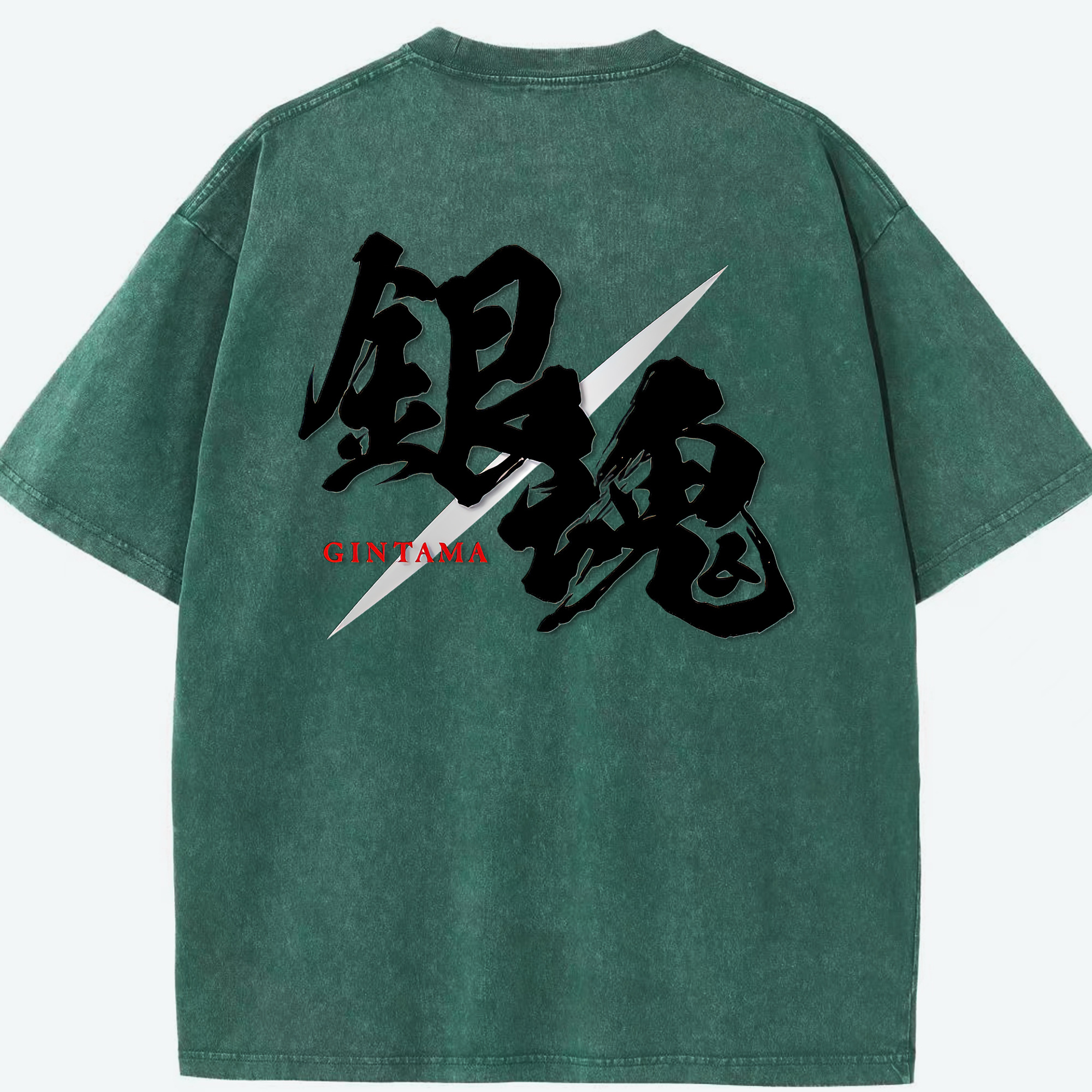 （画像用） ぎんたま 坂田銀時（さかたぎんとき） 神楽 志村新八（しむら しんぱち） GINTAMA Sakata Gintoki Kagura Shimura Shinpachi 綿100% ヴィンテージ風 半袖Tシャツ（背面プリント）